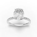 2 Carat Oval Lab-Grown Diamond Engagement Ring, Hidden Halo, 14K White Gold, IGI