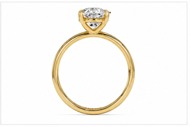 Rose Gold Lab Diamond Ring 14k, 2 Ct Oval Cut F VS1 Classic,IGI Certified. Class
