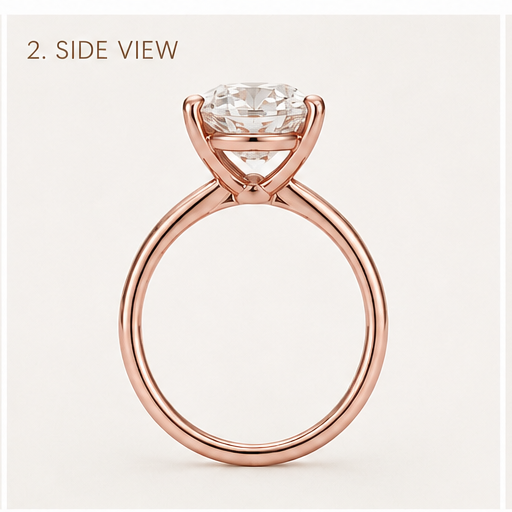 Solitaire Diamond Ring 14k Gold Lab Grown 2 Ct Oval Cut F VS1 Classic,IGI
