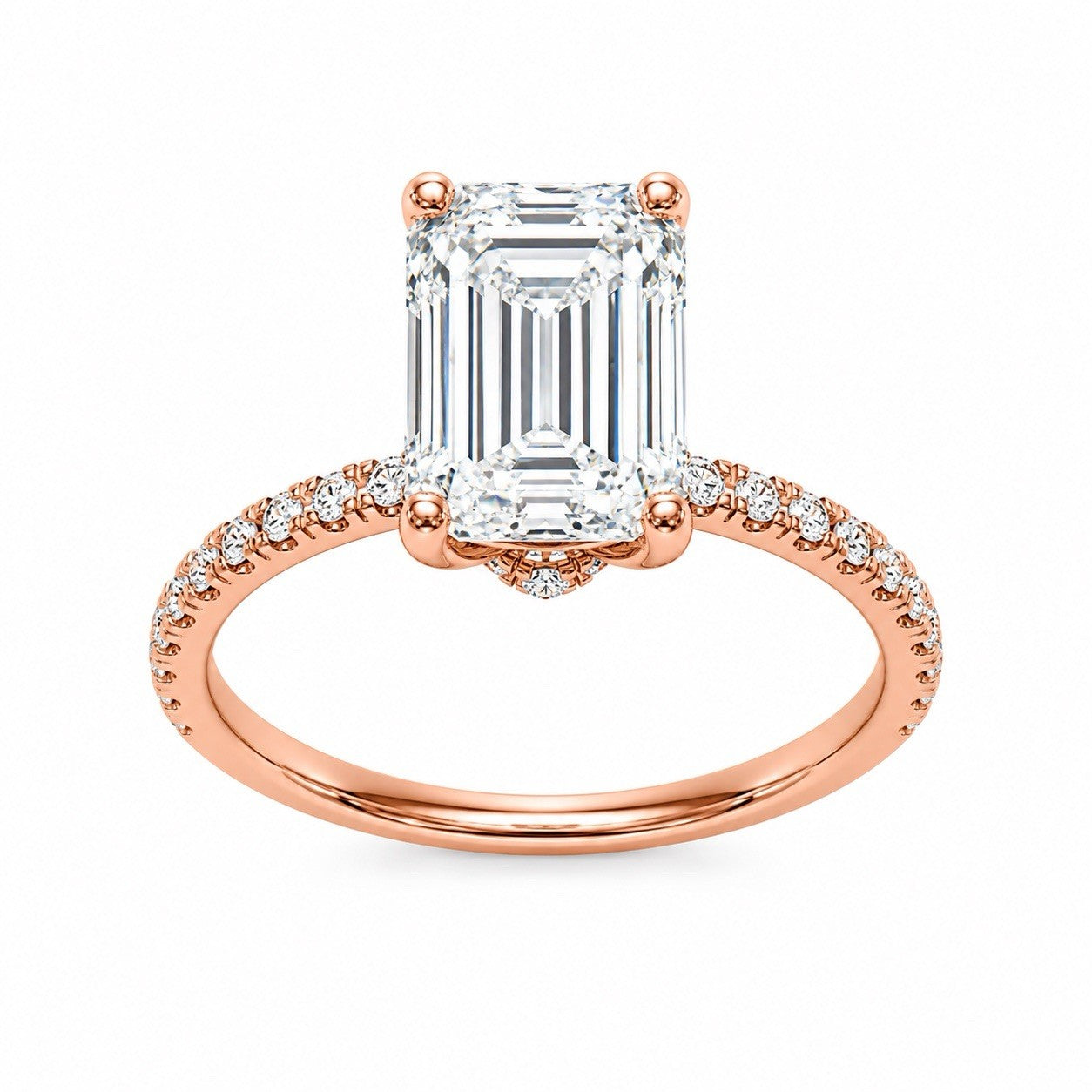 2 Carat Oval Emeral Lab-Grown Diamond Engagement Ring, 14K Gold, IGI