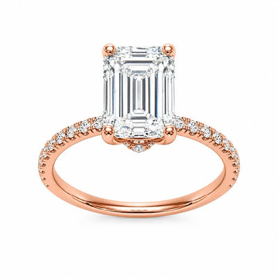 2 Carat Oval Emeral Lab-Grown Diamond Engagement Ring, 14K Gold, IGI