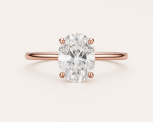 Solitaire Diamond Ring 14k Gold Lab Grown 2 Ct Oval Cut F VS1 Classic,IGI