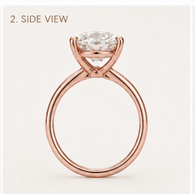 Solitaire Engagement Ring 14k Gold Lab Grown 2 Ct Oval Cut F VS1 Classic,IGI