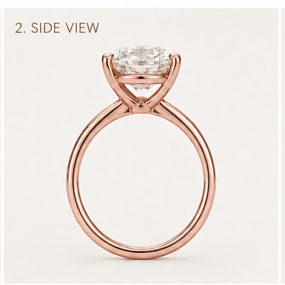 Solitaire Engagement Ring 14k Gold Lab Grown 2 Ct Oval Cut F VS1 Classic,IGI