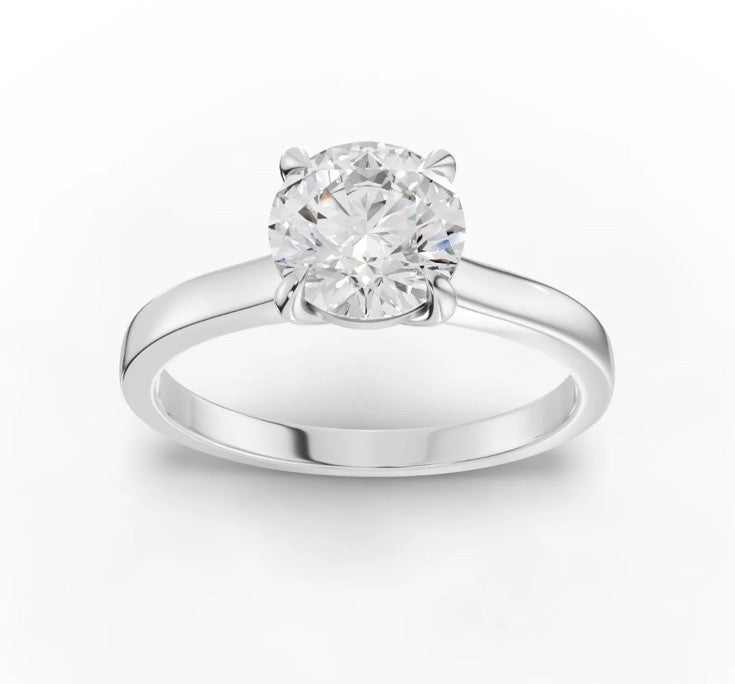 1 Ct Round Lab Grown Diamond Engagement Ring IGI Certified F VS1 10 K White Gold