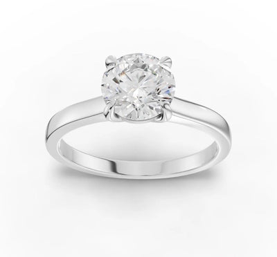 1 Ct Round Lab Grown Diamond Engagement Ring IGI Certified F VS1 10 K White Gold