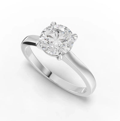 1 Ct Round Lab Grown Diamond Engagement Ring IGI Certified F VS1 10 K White Gold