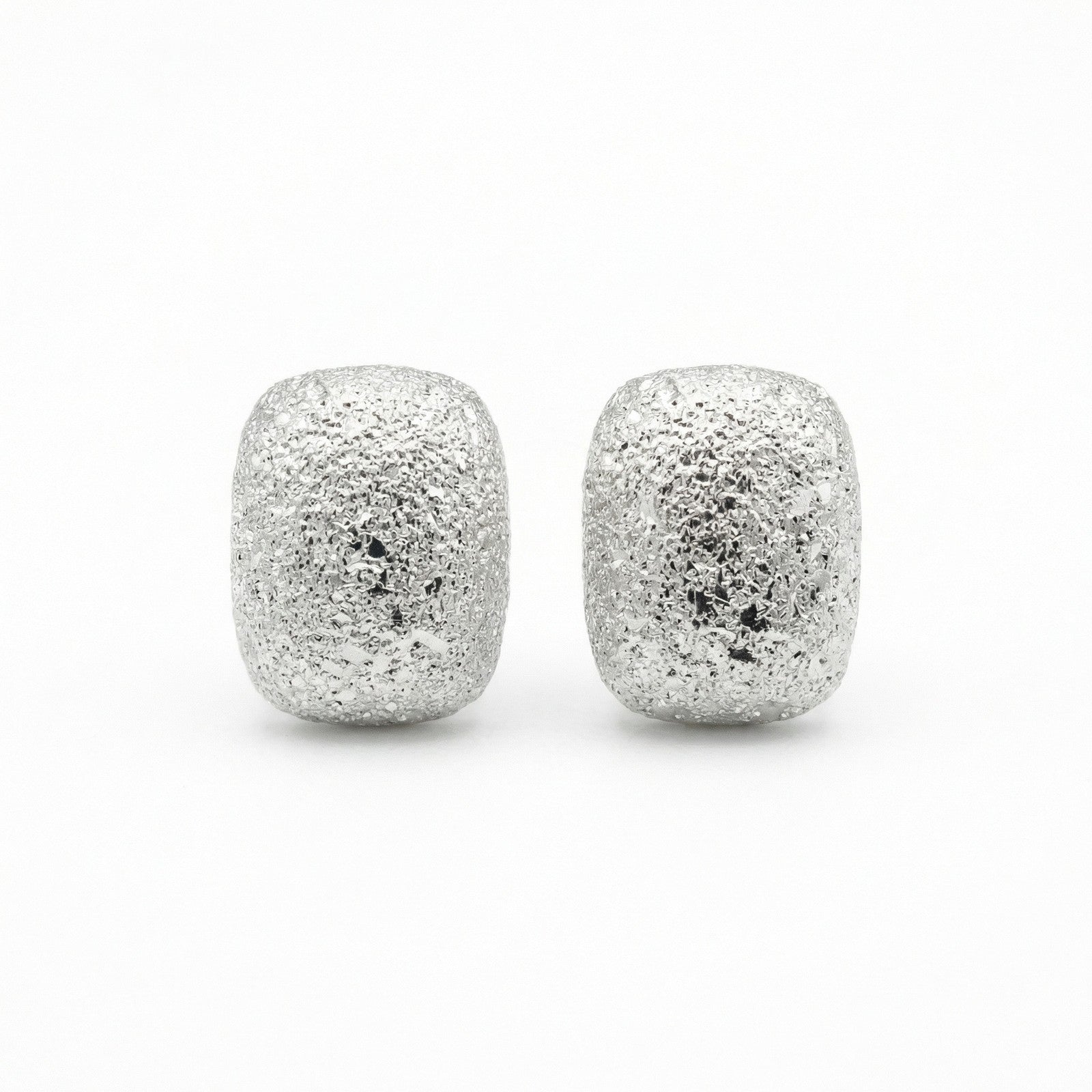 925 Sterling Silver Stardust Stud Earrings | Frosted Cushion Earrings | Aus Sell