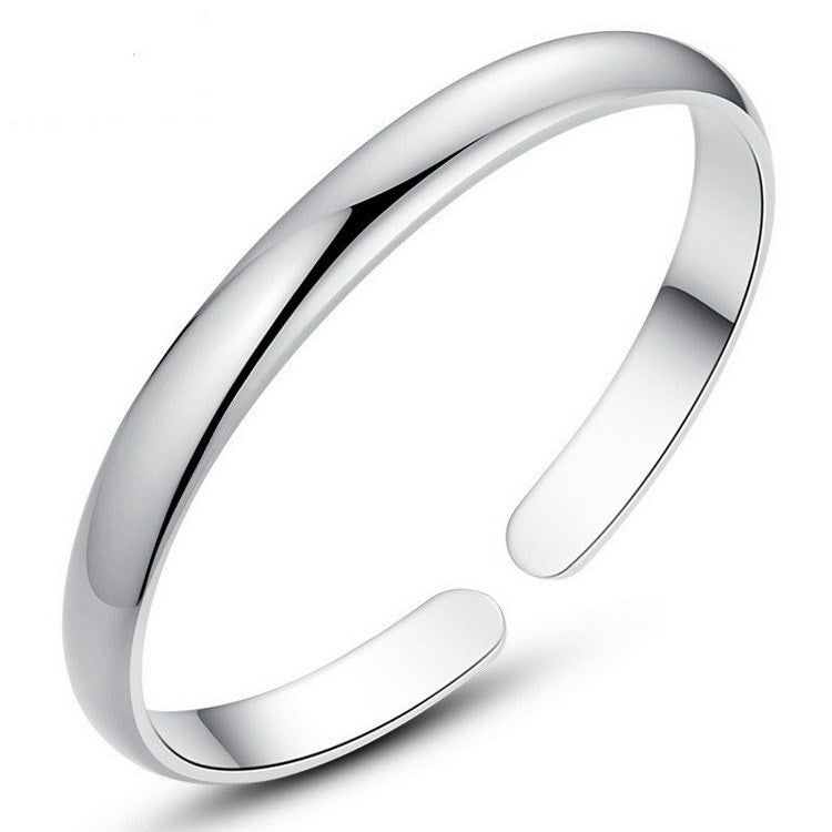 999 Sterling Silver Plated, Glossy Heart Sutra Bracelet Sterling Silver