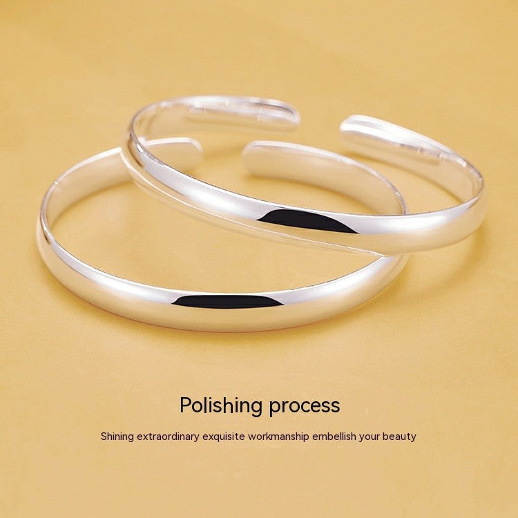 999 Sterling Silver Plated, Glossy Heart Sutra Bracelet Sterling Silver
