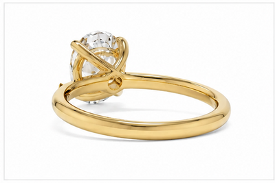 Rose Gold Lab Diamond Ring 14k, 2 Ct Oval Cut F VS1 Classic,IGI Certified. Class