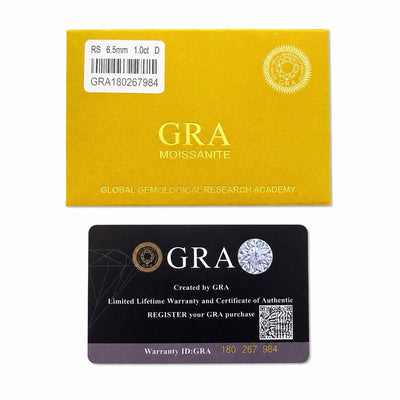 6.5mm 1 Carat Round Cut, Loose Moissanite Stone  with GRA Certificate