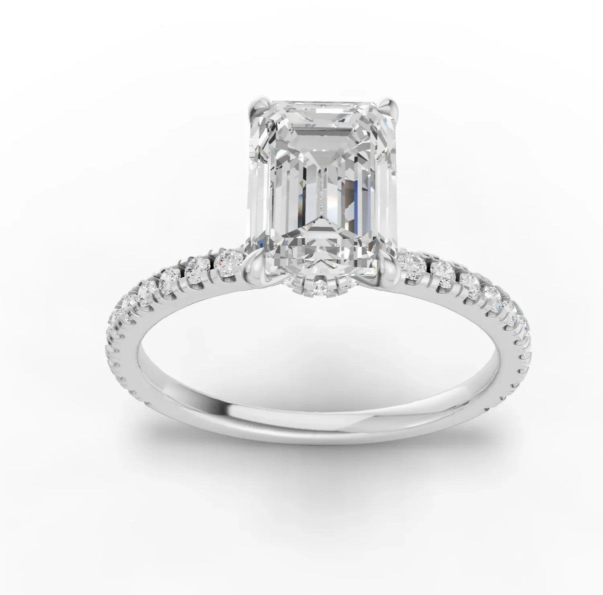 2 Carat Oval Emeral Lab-Grown Diamond Engagement Ring, 14K Gold, IGI