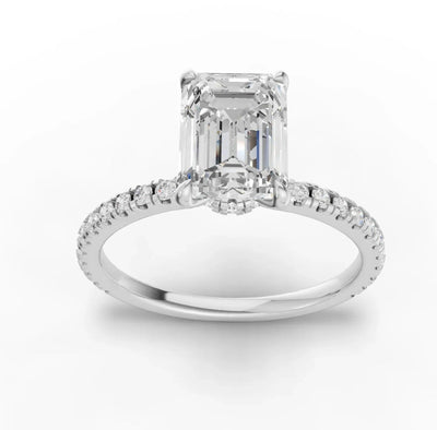 2 Carat Oval Emeral Lab-Grown Diamond Engagement Ring, 14K Gold, IGI