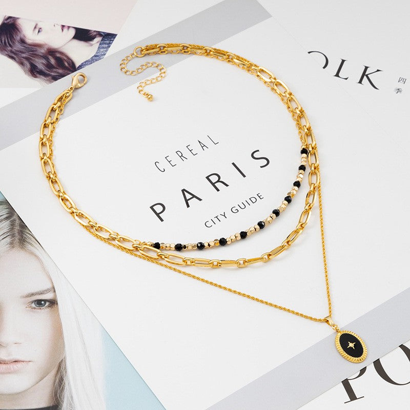 18k Gold Plated Necklace Accessories Star Clavicle Chain