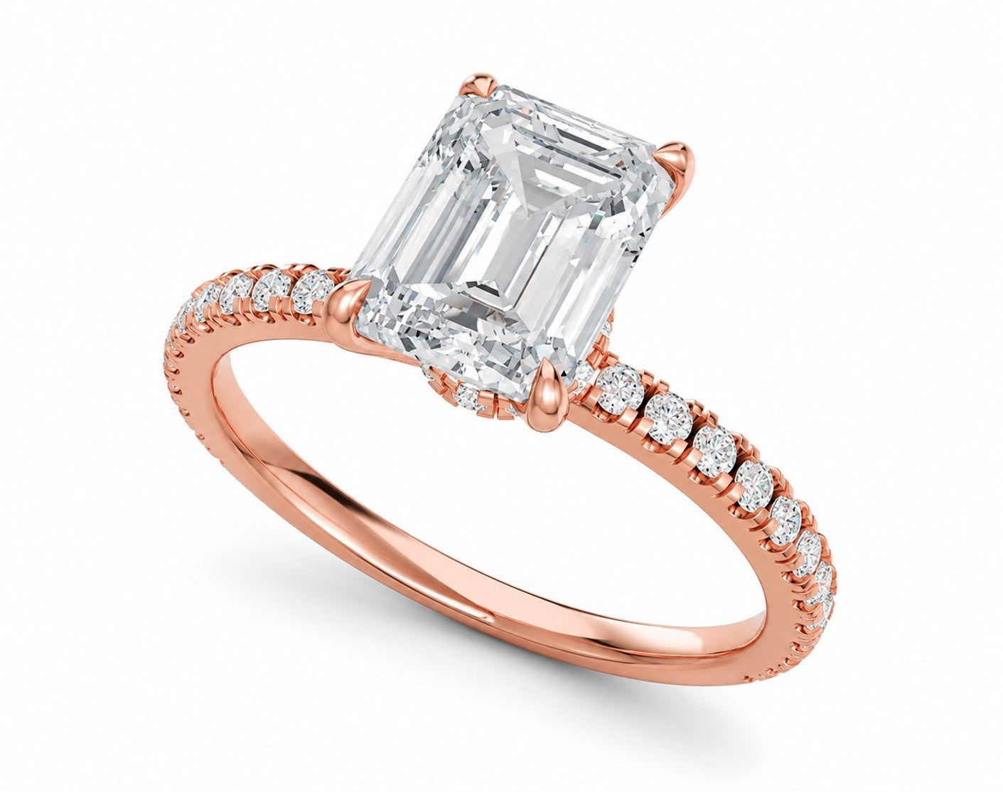 2 Carat Oval Emeral Lab-Grown Diamond Engagement Ring, 14K Gold, IGI