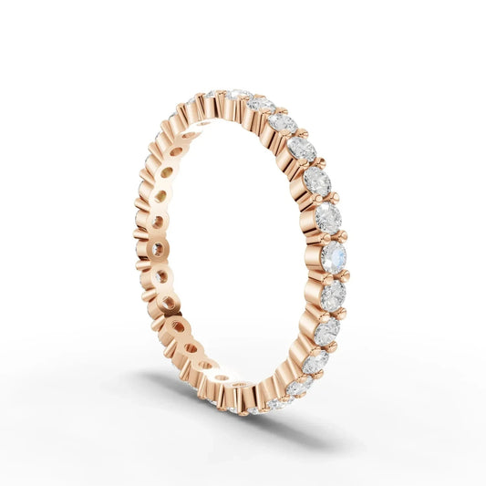 0.70 Ct Round Eternity Ring 14ct, Lab Grown Diamond IGI, Rose, White or Gold