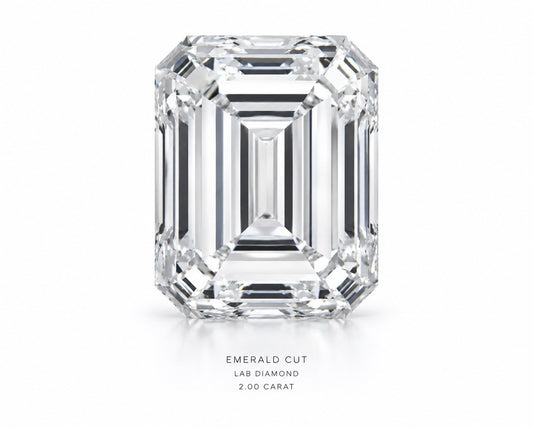 2 Carat Oval Emeral Lab-Grown Diamond Engagement Ring, 14K Gold, IGI