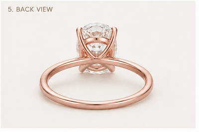 Rose Gold Lab Diamond Ring 14k, 2 Ct Oval Cut F VS1 Classic,IGI Certified. Class