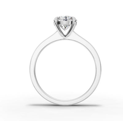 1 Ct Round Lab Grown Diamond Engagement Ring IGI Certified F VS1 10 K White Gold