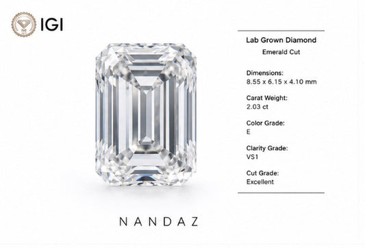 2 Ct Emerald Cut Lab Grown Diamond VVS1-F IGL Certified CVD Loose. The Best