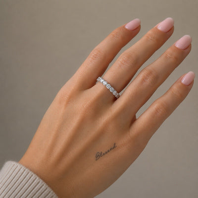 0.70 Ct Round Eternity Ring 14ct, Lab Grown Diamond IGI, Rose, White or Gold