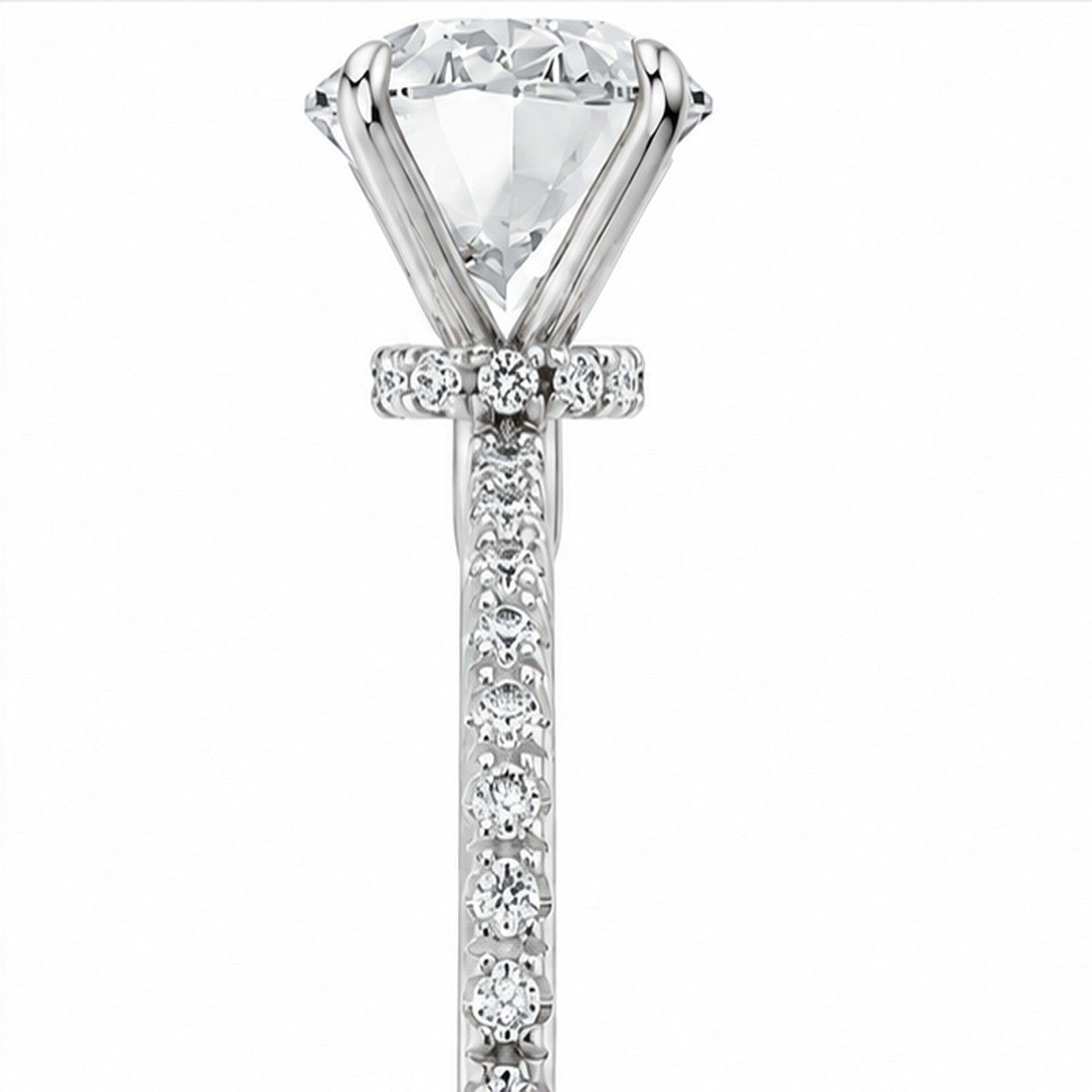 2 Carat Oval Lab-Grown Diamond Engagement Ring, Hidden Halo, 14K White Gold, IGI