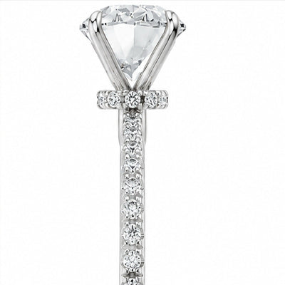 2 Carat Oval Lab-Grown Diamond Engagement Ring, Hidden Halo, 14K White Gold, IGI