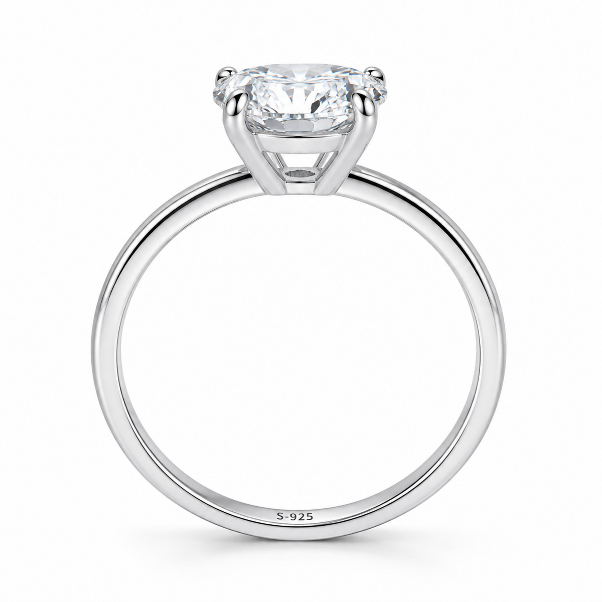 2 Carat Premium Oval Moissante Engagement Ring, 925 Sterling , GRA Cert