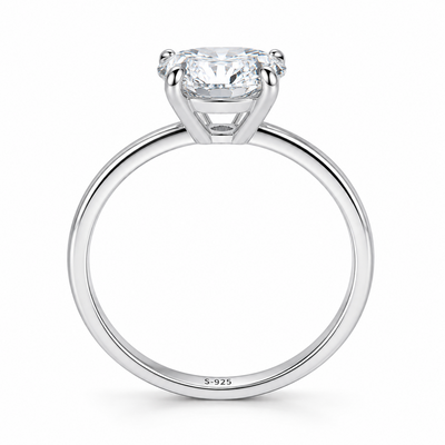 2 Carat Premium Oval Moissante Engagement Ring, 925 Sterling , GRA Cert