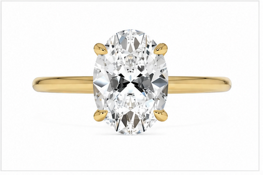 Solitaire Engagement Ring 14k Gold Lab Grown 2 Ct Oval Cut F VS1 Classic,IGI
