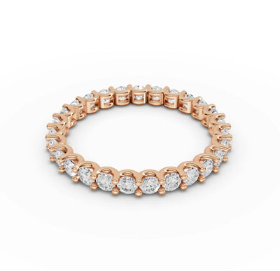 0.70 Ct Round Eternity Ring 14ct, Lab Grown Diamond IGI, Rose, White or Gold