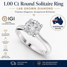 1 Ct Round Lab Grown Diamond Engagement Ring IGI Certified F VS1 10 K White Gold