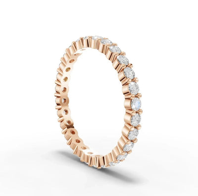 0.70 Ct Round Eternity Ring 14ct, Lab Grown Diamond IGI, Rose, White or Gold