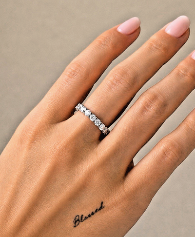0.70 Ct Round Eternity Ring 14ct, Lab Grown Diamond IGI, Rose, White or Gold