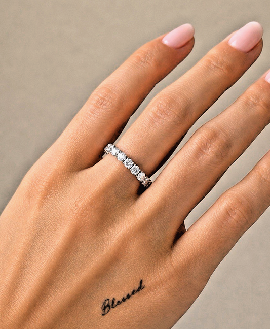 0.70 Ct Round Eternity Ring 14ct, Lab Grown Diamond IGI, Rose, White or Gold