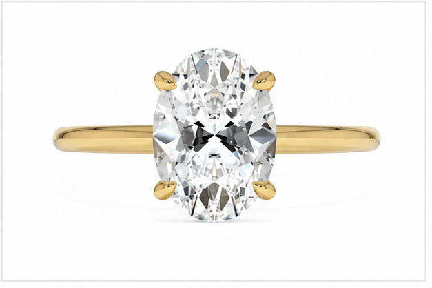 Rose Gold Lab Diamond Ring 14k, 2 Ct Oval Cut F VS1 Classic,IGI Certified. Class
