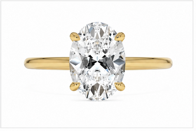Rose Gold Lab Diamond Ring 14k, 2 Ct Oval Cut F VS1 Classic,IGI Certified. Class