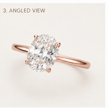 Rose Gold Lab Diamond Ring 14k, 2 Ct Oval Cut F VS1 Classic,IGI Certified. Class