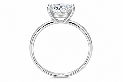 2 Carat Premium Oval Moissante Engagement Ring, 925 Sterling , GRA Cert