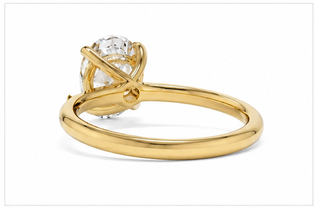Solitaire Engagement Ring 14k Gold Lab Grown 2 Ct Oval Cut F VS1 Classic,IGI
