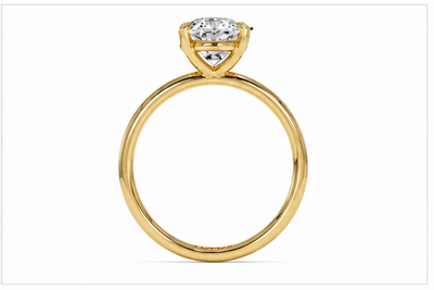 Solitaire Diamond Ring 14k Gold Lab Grown 2 Ct Oval Cut F VS1 Classic,IGI