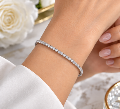 NANDAZ Moissanite Tennis Bracelet – 925 Sterling Silver | 3mm & 5mm