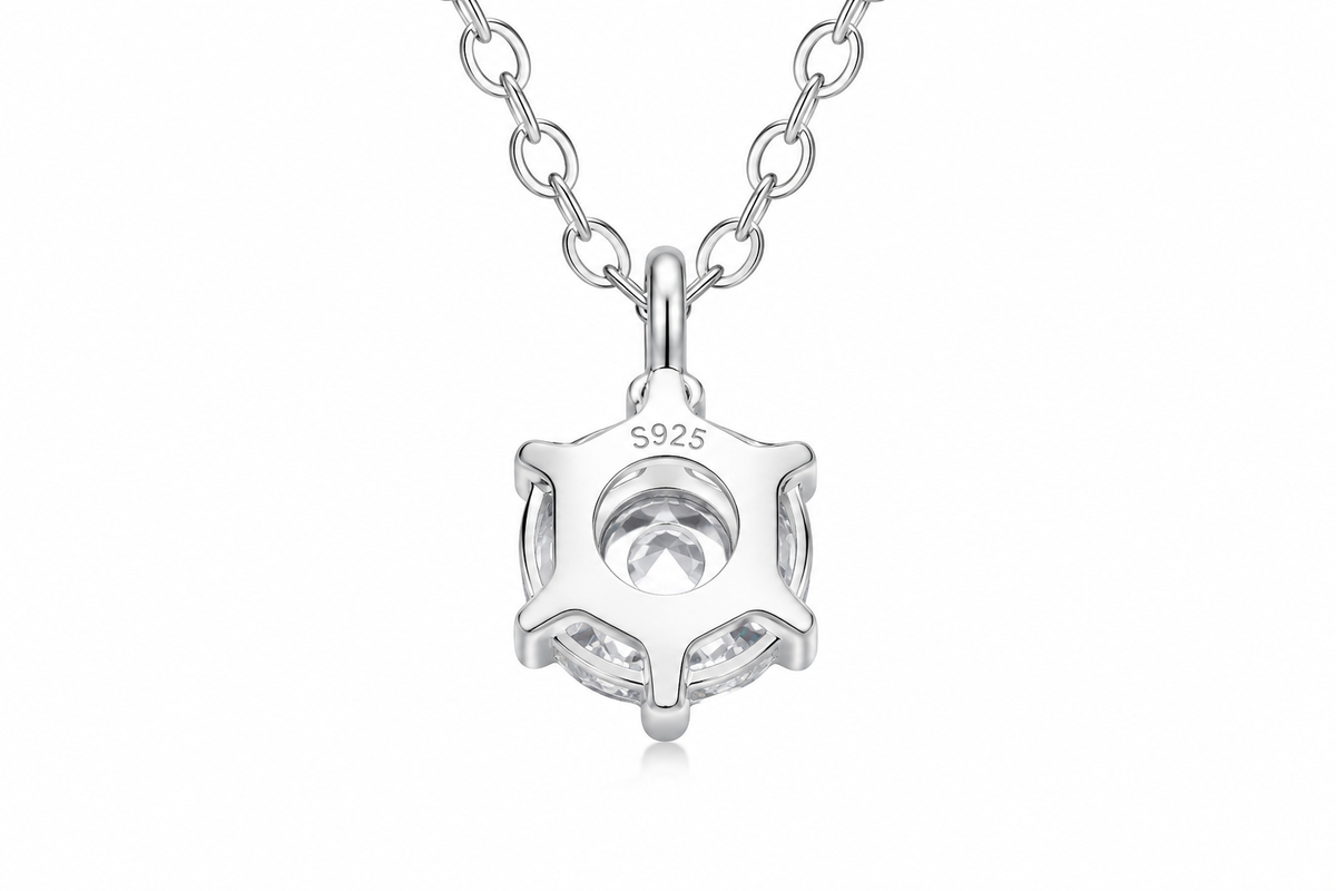 Trending 1 CT Necklace , Genuine 925 Sterling Silver, a real Sparkle