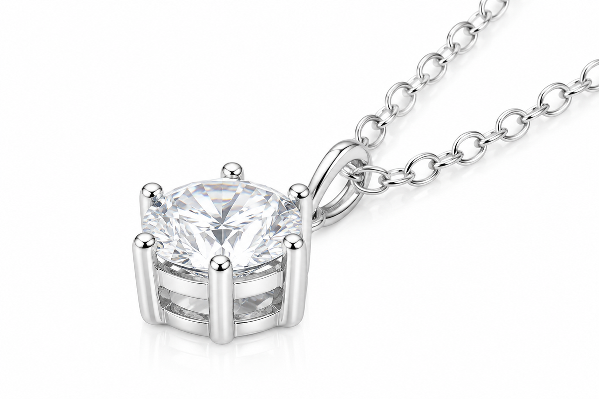 Trending 1 CT Necklace , Genuine 925 Sterling Silver, a real Sparkle