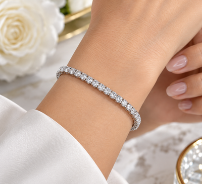 NANDAZ Moissanite Tennis Bracelet – 925 Sterling Silver | 3mm & 5mm