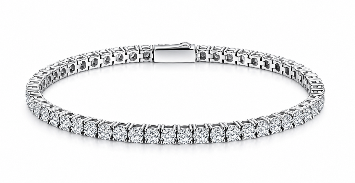 NANDAZ Moissanite Tennis Bracelet – 925 Sterling Silver | 3mm & 5mm