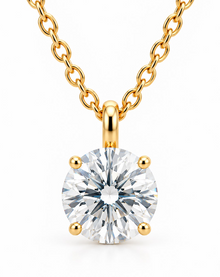 0.5CT Pendant Necklace in 18K Gold-Plated, Genuine 925 Sterling Silver - GRA Certified Moissanite