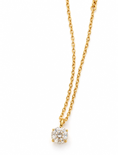 0.5CT Pendant Necklace in 18K Gold-Plated, Genuine 925 Sterling Silver - GRA Certified Moissanite