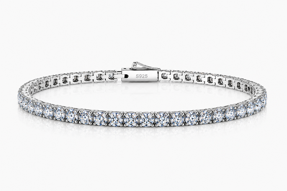 NANDAZ Moissanite Tennis Bracelet – 925 Sterling Silver | 3mm & 5mm